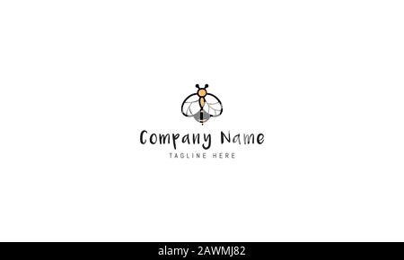 Il logo del vettore su cui una immagine astratta di un ape. Illustrazione Vettoriale