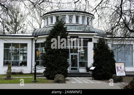 Spa Naleczow, Polonia 23 Gennaio 2020. Casa di palma e sala pompa di acqua minerale Foto Stock