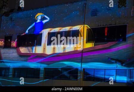 Proiezione spettacolo a Yat Yuen Canidrrome a Macau Foto Stock