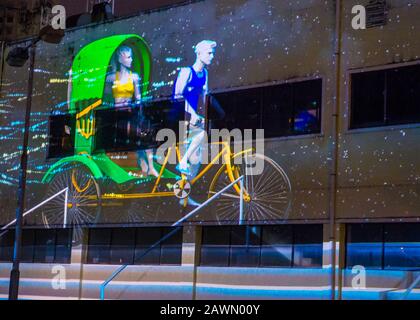 Proiezione spettacolo a Yat Yuen Canidrrome a Macau Foto Stock