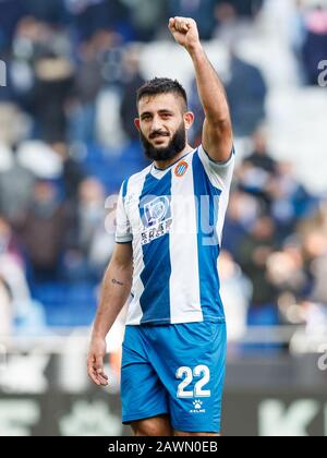 Barcellona, Spagna. 09th Feb, 2020. Matias Vargas di RCD Espanyol durante la partita Liga tra RCD Espanyol e FC Barcellona allo stadio RCD il 09 febbraio 2020 a Barcellona, Spagna. Credit: Dax/ESPA/Alamy Live News Foto Stock