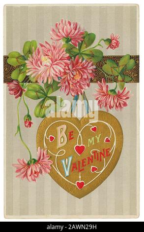 Carta San Valentino vintage Foto Stock