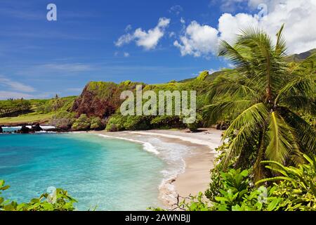 Una bella giornata a Hamoa Beach, Maui, Hawaii. Foto Stock