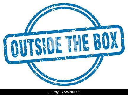 al di fuori della casella. fuori della casella rotonda vintage grunge segno. al di fuori della casella Illustrazione Vettoriale