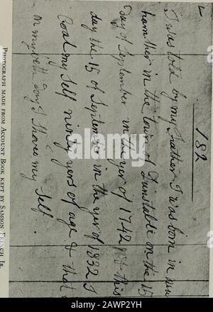 Una storia genealogica dei francesi e delle famiglie alleate . : Per Quanto Riguarda l'età di Sampson [Samson] Jr., trovo su guardare in su thematter una seconda volta che questa lista è stata presa dai rulli di ustre di 1758and che la data di arruolamento era aprile 6th di quell'anno, Mentre la 1757referred fino alla data di una precedente spedizione in cui era anche impegnato; almeno così lo capisco. Questo gli avrebbe fatto sedici, come hai detto prima yohad supposto. Per quanto riguarda la sua menzogna, pur essendo d'accordo con lei, non è affatto un francese che dovrebbe fare, ma quando lo consideriamo, come ora penso abbia solo mentito un anno, e furtano Foto Stock