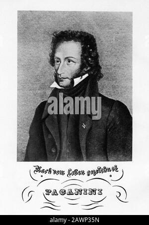 1830 , Ilmenau , Germania : il celebre violinista e compositore musicale italiano Niccolò PAGANINI ( 1782 - 1840 ). Ritratto dal dolore non drogato Foto Stock