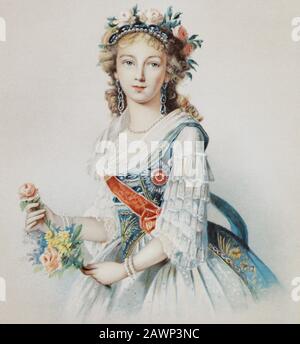 Imperatrice Russa Elizabeth Alekseevna. Stadler E Pattinot Chromolithography, 1895. Foto Stock