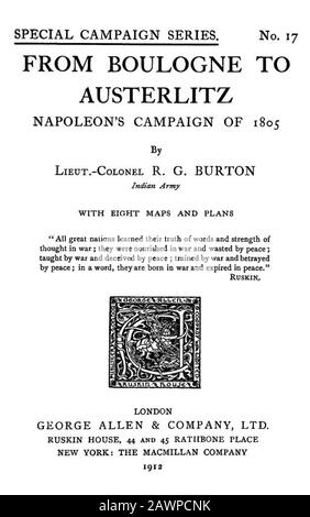 1912 , Gran Bretagna : l'imperatore NAPOLEONE i BONAPARTE ( 1769 - 1821 ) , libro di memorie del tenente colonnello britannico R.G. Burton , Esercito Indiano , Foto Stock