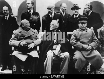 1945 , febbraio 1945 , YALTA , CRIMEA , RUSSIA :He Yalta Conference, a volte chiamata Crimea Conference e co-denamed the Argonaut Conference, He Foto Stock