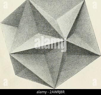 Abhandlungen über die regelmässigen SternkörperAbhandlungen von LPoinsot, 1809; A.LCauchy, 1811; JBertrand, 1858 [und] ACayley, 1859 . Ikosaeder Siebenter Art (Poinsot).Großes Ikosaeder {Cayley).. Dodekaeder Dritter Art (Poinsot).Großes Dodekaeder {Cayley). Verlag von Wilhelm Engelmann a Lipsia. Ostwalds Klassiker. 151. Taf. IL Foto Stock