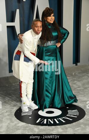 09 Febbraio 2020 - Los Angeles, California - Lena Waithe, Ava Duvernay . 2020 Vanity Fair Oscar Party in seguito ai 92nd Academy Awards che si sono tenuti presso il Wallis Annenberg Center for the Performing Arts. Photo Credit: Thompson/AdMedia/MediaPunch Foto Stock