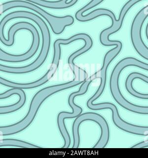 Texture vettoriale blu senza cuciture dalle forme uniformi su sfondo turchese con un nastro scuro. Sfondo astratto per la decorazione di Illustrazione Vettoriale