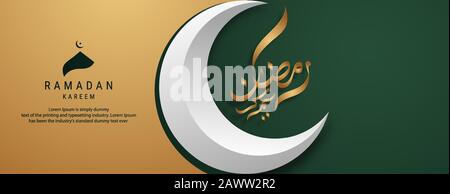 Ramadan Kareem arabo calligraphy banner design. Traduzione del testo 'Ramadan Kareem ' celebrazione ramadan calligraphy Illustrazione Vettoriale