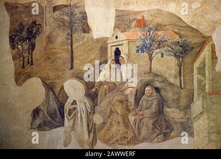 Fra Filippo Lippi - Conferma della regola carmelitana (dettaglio) Foto Stock