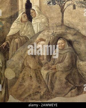 Fra Filippo Lippi - Conferma della regola carmelitana (dettaglio) Foto Stock