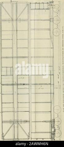 Ingegneria ferroviaria e Locomotiva. Eets sono piegati dentro da apoint 1 ft. 8 poll. sotto la parte superiore. Questo sli^pcporta il foglio per una distanza di 4 poll.,wlien si gira di nuovo dritto e isportato a filo con l'esterno, dove è rinforzata da un 4 poll. da 4 poll. un!!lerivettò tra la porzione orizzontale. sottolinea che sarebbe altrimenti imprudito dai morsetti di e maneggionelle macchine di scarico. La costruzione dei fianchi del caris è chiaramente indicata dalle sezioni trasversali sulle linee A C, D e e F G. la sezione a ^ C è presa, come indi-cated sulla pianta di lunghezza intera della vettura, ad un po Foto Stock