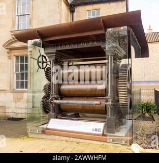 Ferro Duke archeologia industriale 1849 macchine per la produzione di gomma, Bradford on Avon, Wiltshire, Inghilterra, Foto Stock