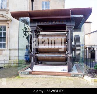 Ferro Duke archeologia industriale 1849 macchine per la produzione di gomma, Bradford on Avon, Wiltshire, Inghilterra, Foto Stock