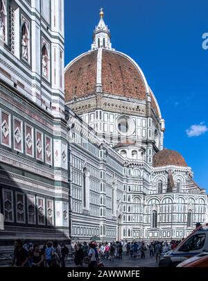 La città di Firenze (Firenze).il Duomo.Vista esterna della cupola del Brunelleschi. Completato nel 1434. Foto Stock