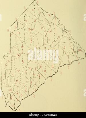 Dati Climatologici, Carolina Del Sud. RALEIGH, N. C.WEATHER BUREAU OFFICE. 23 marzo 1905. O OS IH &gt;^ CA p PhH &lt;i O. i ^^^ ficiia AKV, l.Hir&gt;. CLIMATK E (Koli^: Soli II CAIII.INA SK(m()N. Clima AM) CKOP Sl-RVICE WliAFILIOR BCRLMl. SEDE CENTRALE: WASHINGTON, D. C. SEZIONE SUD CAF^OLLNFL. J. W. BAUER, Direttore di Sezione, COLUMKIA, S. C. VOT,. VIII Columbia, S. C, febbraio 1905. N. 2. AVANZAMENTO DEI LAVORI AGRICOLI. ? Il mese è stato insolitamente e pei-malinitatamente freddo fino ad aboutthe 20th, dopo whicli mite, e piacevole, e di-y weatherha prevalso alla sua chiusura. Il valore medio della temperatura è pari a Foto Stock