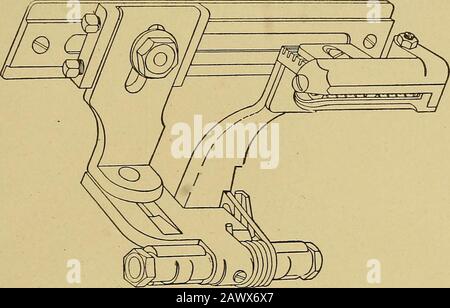 Tessitura; una guida pratica alla costruzione meccanica, al funzionamento, alla cura dei macchinari di tessitura, e tutti i dettagli dei processi meccanici implicati nella tessitura. Tessitura 189 del peso del tessuto di tlie da tessuto. L'anelletta orizzontale, che è illustrata in Fig. 130, è utilizzato esclusivamente per i tessuti che devono essere afferrati solo sulla cimossa. Fig. 125. Cerniera Tempio. Foto Stock
