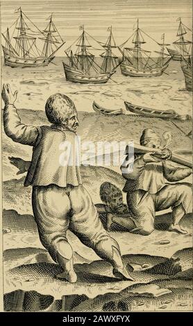Una vera descrizione di tre viaggi da nord-est verso Cathay e la Cina : intrapresi dagli olandesi negli anni 1594, 1595 e 1596 . IIow un catrame di orso spaventoso, crudele, grande Foto Stock