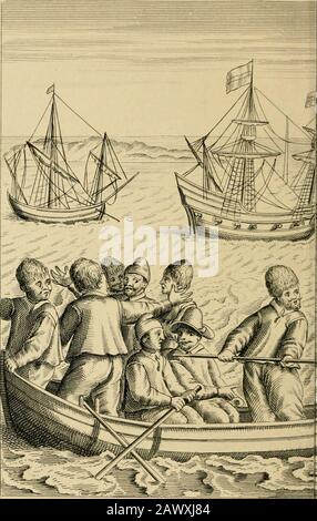 Una vera descrizione di tre viaggi da nord-est verso Cathay e la Cina : intrapresi dagli olandesi negli anni 1594, 1595 e 1596 . Come un orso venne al nostro boatj Foto Stock