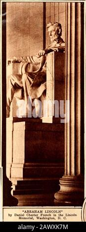 Statue di Abraham LincolnLincoln Memorial . Di importanza attuale è thisstudy strappato nel LincolnMemorial da Pvt. Alex Siod-mak, Di Ft. Dupont, Dela.. Abraham LINCOLN di Daniel Chester francese nel Lincoln Memorial, Washington, D.. Foto Stock