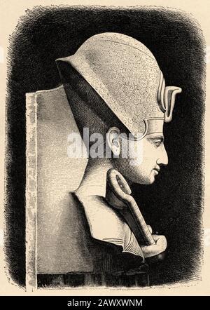 Ritratto di Faraone Ramses II, è considerato il più grande, famoso e più potente faraone dell'Impero Egiziano e oppressore degli ebrei, ancie Foto Stock