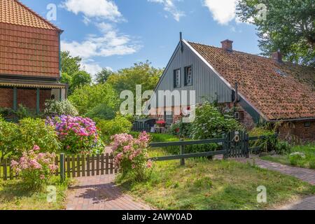 Impressione del villaggio di Spiekeroog che si trova sull'isola di Spiekeroog, una delle Isole Frisone orientali sulla costa del Mare del Nord della Germania Foto Stock