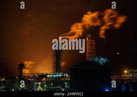 Fife Etilene Pianta Di Notte, Cowdenbeath, Fife, Scozia Foto Stock