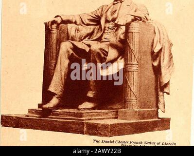 Statue di Abraham LincolnLincoln Memorial . r K MENTE W,. La statua francese di Daniel Chester gu LincolnPhoto by International News Foto Stock