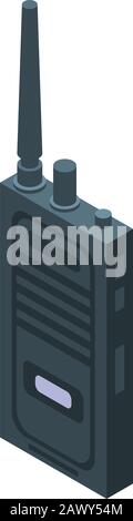 Walkie talkie icona, stile isometrico Illustrazione Vettoriale
