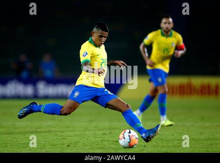 Armenia, COLOMBIA - 31 GENNAIO : Domilson Cordeiro dos Santos ' Dodo ' del Brasile in azione, durante una partita tra Brasile U23 e Paraguay U23 come parte di CONMEBOL Preolimpico 2020 a Estadio Centenario il 31 gennaio 2020 in Armenia, Colombia.(MB Media) Foto Stock