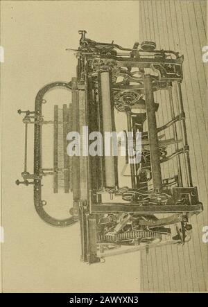 Tessitura; una guida pratica per la costruzione meccanica, il funzionamento, e la cura di macchine di tessitura, e tutti i particolari dei processi meccanici implicati nella tessitura. Arti deveessere cronometrati all'esattezza. Come si nota volutamente dalla forma della camma, non vi è alcuna sosta o riposo delle imbracature; essi sono in costante movimento, ma vi è anche la minore deformazione possibile sul filato, poiché non vi è alcun movimento rapido da fare per fare a meno di una parte della rivoluzione. I fili più teneri e più fini possono essere tessuti da tali camme, ma è necessario, a meno che un verySmall shuttle è usato, per avere un Foto Stock