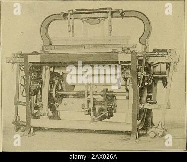 Tessitura; una guida pratica alla costruzione meccanica, al funzionamento, alla cura delle macchine di tessitura, e tutti i dettagli dei processi meccanici implicati nella tessitura. Imperfectsource; ed è ben noto che se le imbracature funzionano in modo disproporzionato, si ottengono risultati scadenti. La distribuzione iniqua è thecause di difficoltà infinita sia al fixer che al tessitore ed il clothrisultante da esso non è adatto per la vendita come firsts. La maggiore careshould essere presa, non solo nella costruzione della camma, ma nell'attrezzaggio della camma alle esigenze del tessuto da intessare. Onsome panni molto poco dw Foto Stock