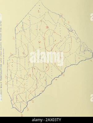 Dati Climatologici, Carolina Del Sud. RALEIGH, N. C: UFFICIO WEATHER BUREAU. 1908. rr. Ari;n ;•(»;•.. (I.IMATK AM) CKOlS: CAItOlJNA SKCllON r s. i)i&lt;:iAK rMiixr oi Ac.Ricri.Tri.II;, CLIMATI: Axel) CKO SERVICB WHATHHK BIKEAU. UFFICIO CENTRALE: WASHINGTON, D. C. SEZIONE SUD CAROBLHA. J. W. BAUER, Direttore di Sezione, COLUMBIA, S. r. Vol. VI CoMMTUA, S. 0., aprile 1903. N.4. AVANZAMENTO DI FARMWORK. Il tempo (mndimious che prevaleva durino: Il mese di aprile erano in diretto contrasto con quelli del precedente come reg-ards temperatura e precipitazione. La temperatura di meandro per i due Foto Stock