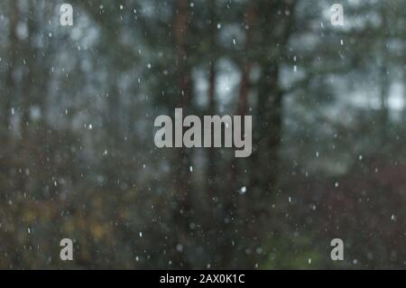 Glasgow, Regno Unito. 10th Feb, 2020. Tempesta Ciara ancora in gran parte del Regno Unito. Glasgow ha visto bande di grandine tempeste, con neve tra vento e brevi calme zone. Credito: Colin Fisher/Alamy Live News Foto Stock