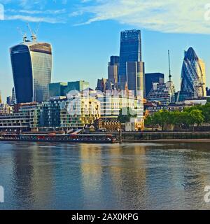 City of London Skyline 2014 da Tower Bridge Foto Stock