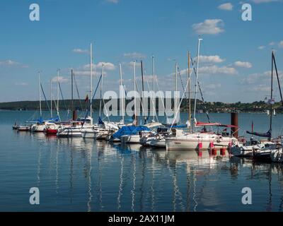 Brombachsee, Enderndorf, Marina, Franken, Bayern, Deutschland | Brombachsee, Enderndorf, Marina, Franconia, Baviera, Germania Foto Stock