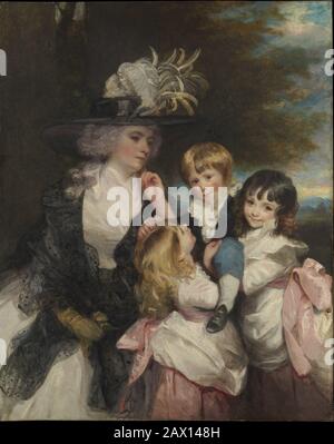 Lady Smith (Charlotte Delaval) E I Suoi Figli (George Henry, Louisa E Charlotte), 1787. Foto Stock