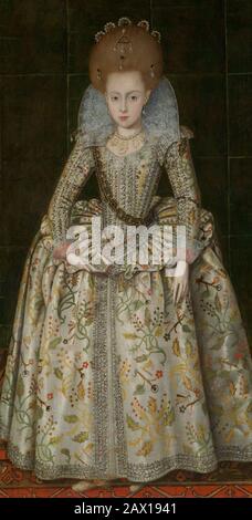 Principessa Elisabetta (1596-1662), più Tardi Regina di Boemia, ca. 1606. Foto Stock