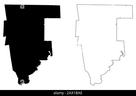 Tolland County, Connecticut (contea degli Stati Uniti, Stati Uniti d'America, Stati Uniti, Stati Uniti) mappa vettore illustrazione, abbozzare schizzo Tolland mappa Illustrazione Vettoriale