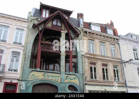 art nouveau house (coilliot) a lille (francia) Foto Stock