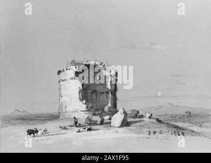 Torre Dei Schiavi, La Campagna Romana (Album Cropsey), 1853. Foto Stock