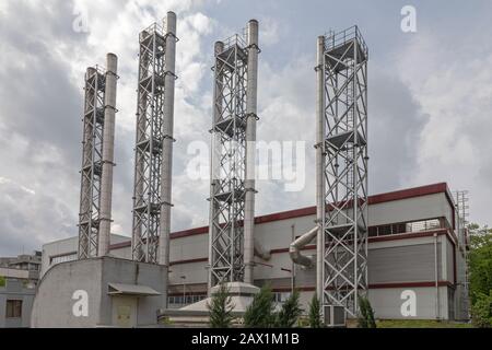 Impianto Di Riscaldamento Stazione Caldaia Energia Termica Foto Stock