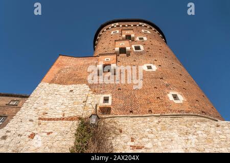 Torre Sandomierska (Baszta Sandomierska) Sul Castello Reale Di Wawel A Cracovia. Polonia, Europa Foto Stock