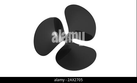 3D rendering di un propellente per imbarcazioni generato da computer isolato Foto Stock