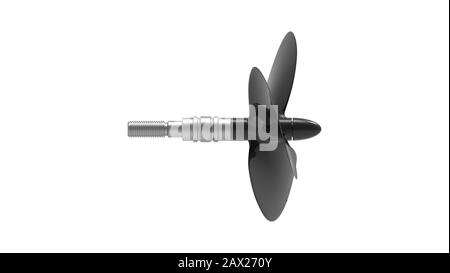 3D rendering di un propellente per imbarcazioni generato da computer isolato Foto Stock