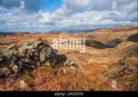 Guardando verso nord verso Watendlath da vicino Dock tarn Foto Stock